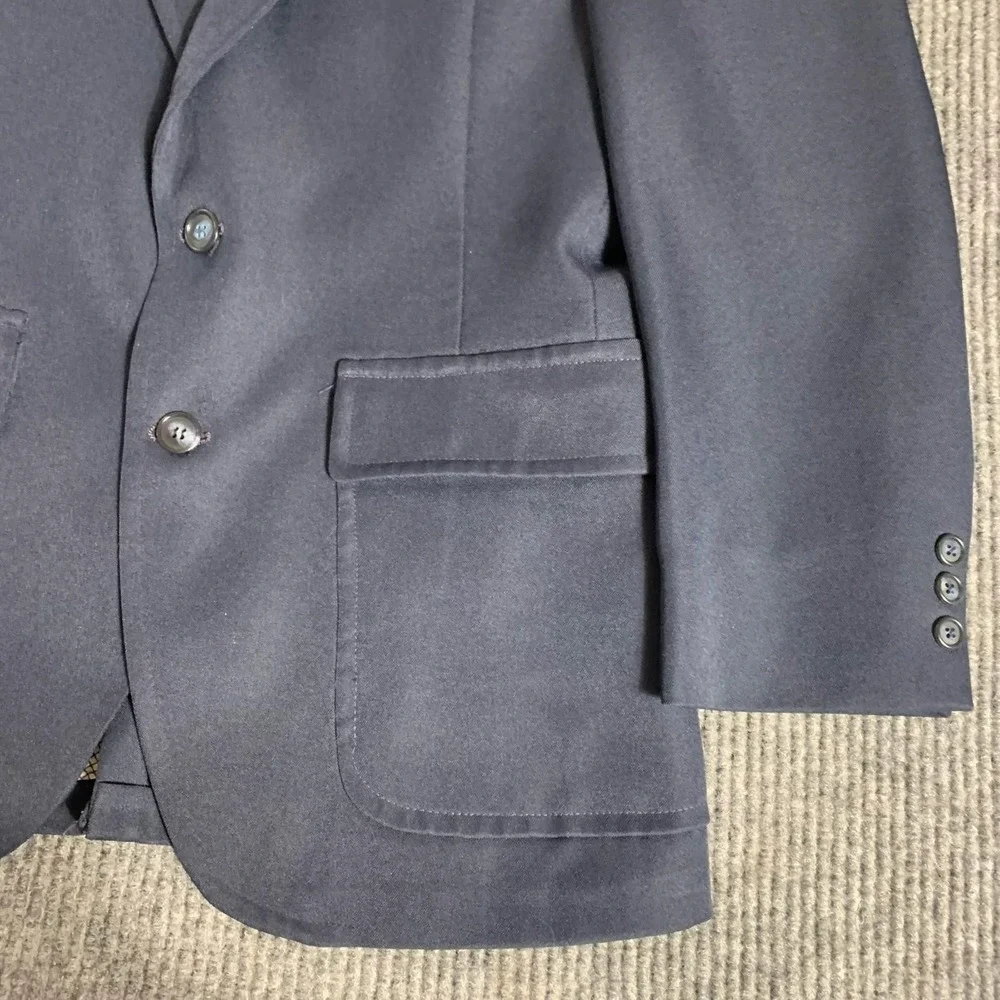 VTG‎ JC Penny Blazer Mens 38 Blue Sports Coat Business Lined Academia Luxury 80s